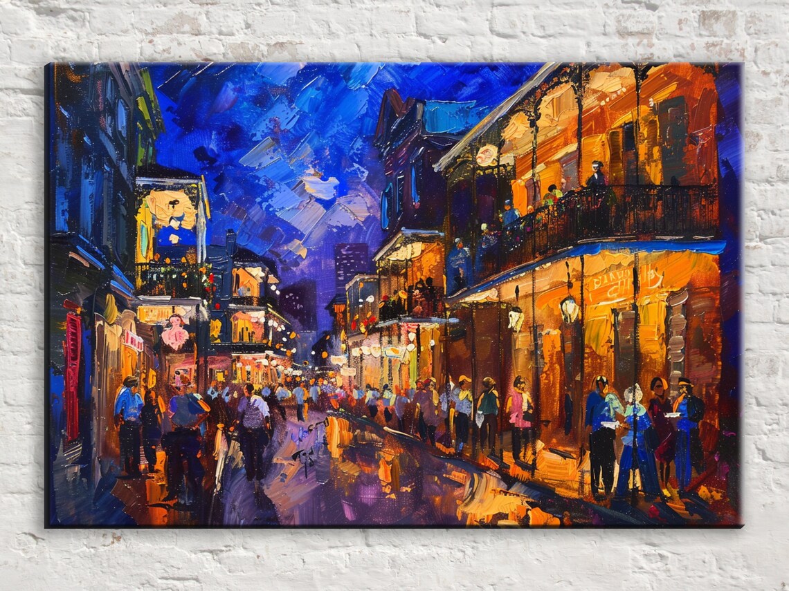 Nola Purple Nights French Quarter Night Art Print