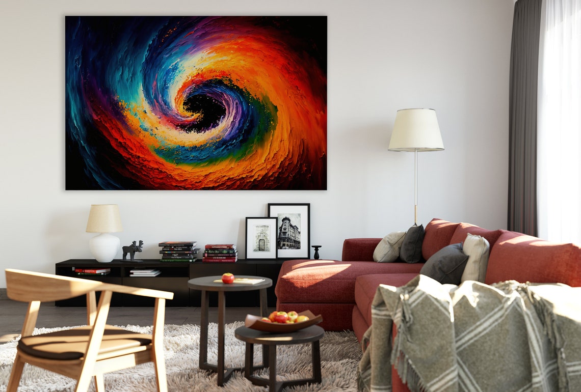 Colorful Black Hole Galaxy Spiral Cosmic Swirl Outer Space Art Poster - Image 2