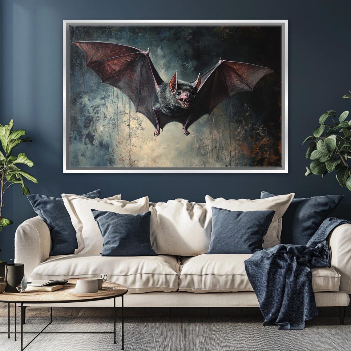 Gothic Halloween Bat Flying Dark Victorian Spooky Night Wall Art - Image 4