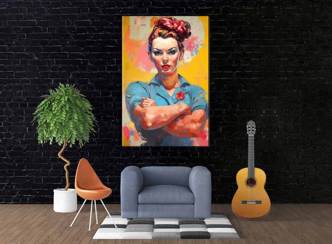 Rosie The Riveter Vintage Art Print, Woman Decor - Image 3