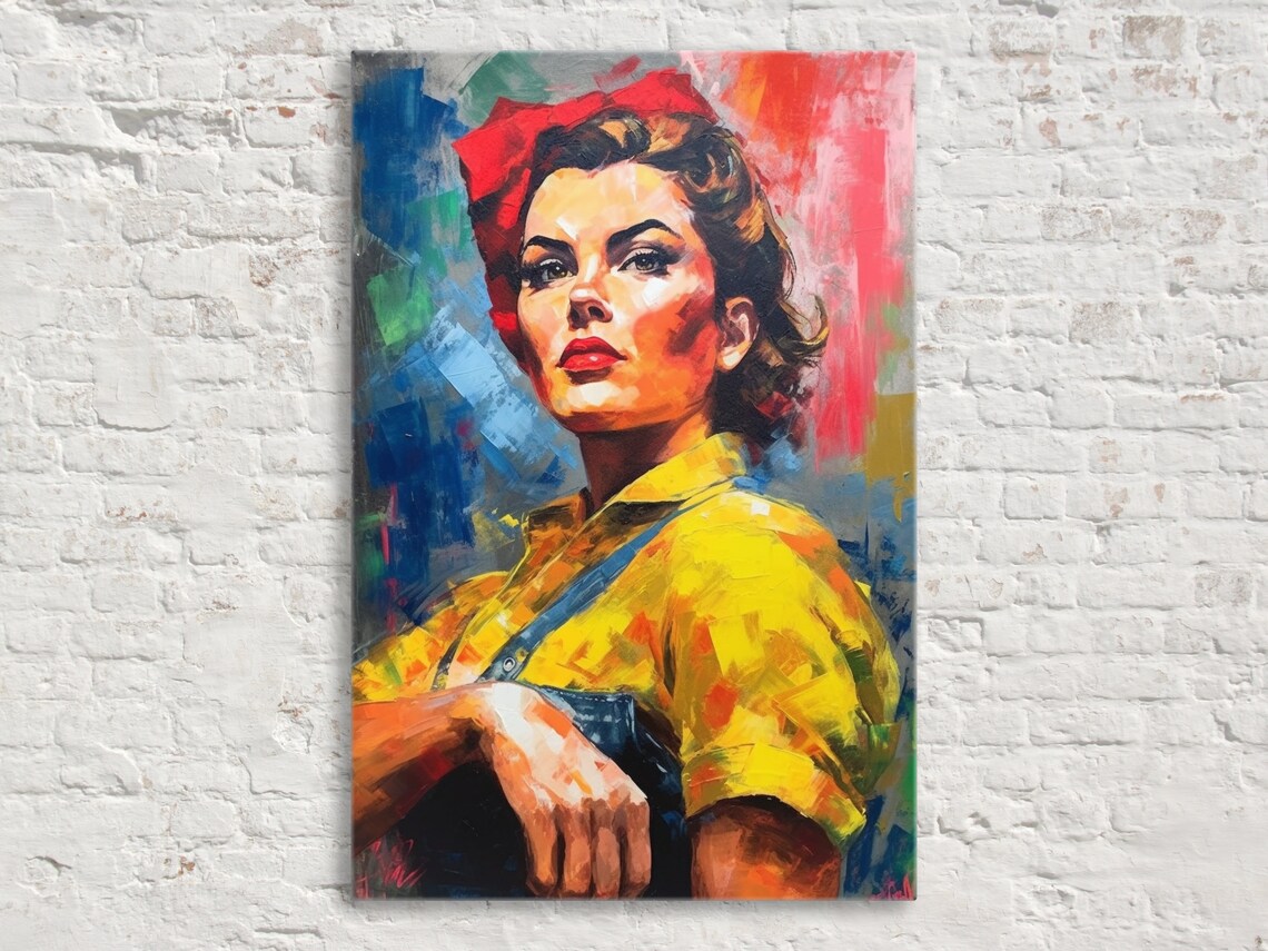 Rosie the Riveter Feminist Art Print, Vintage Style