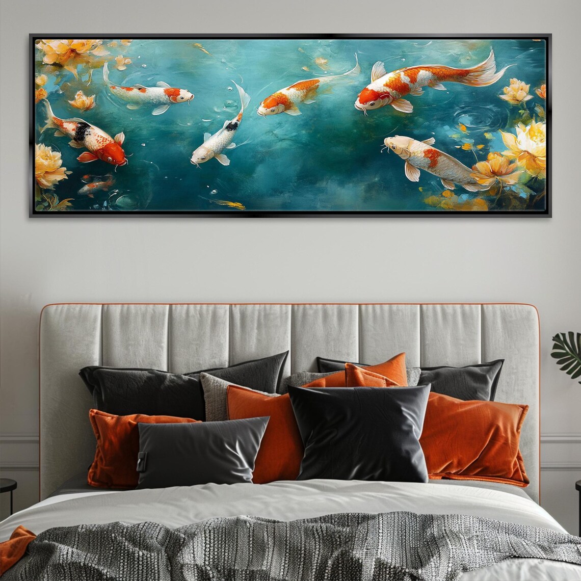 Panoramic Koi Fish Art Print, Long Horizontal - Image 4