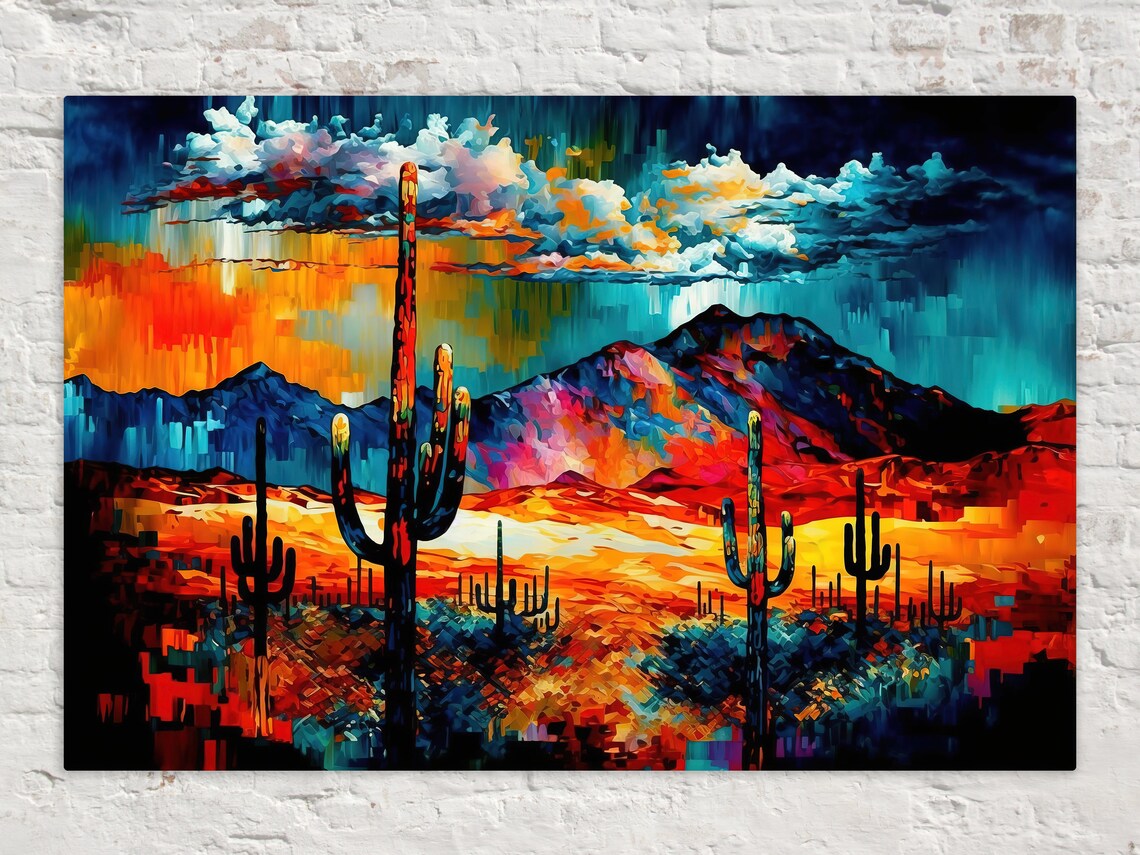 Colorful Desert Scene, Southwest Landscape Art Print