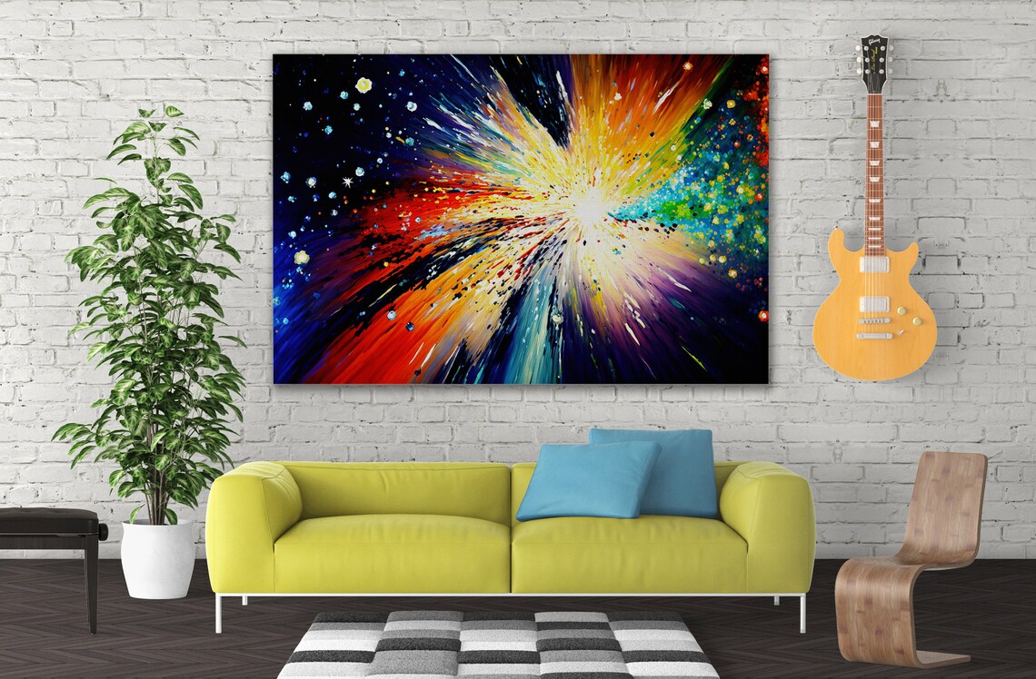 Colorful Cosmic Big Bang Abstract Galaxy Explosion Starburst Art Poster - Image 3