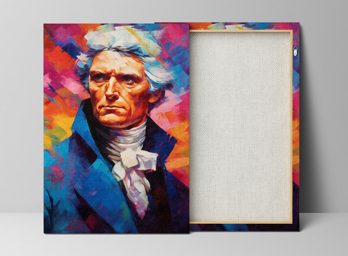 Thomas Jefferson Portrait Vibrant Pop Art Blue Coat Patriot Poster - Image 2