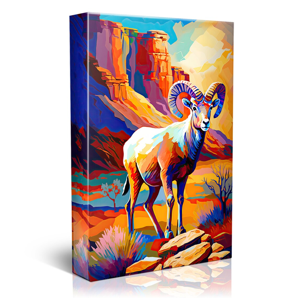 Bighorn Sheep Desert Canyon Colorful Wildlife Ram Southwest Art Poster - Image 4