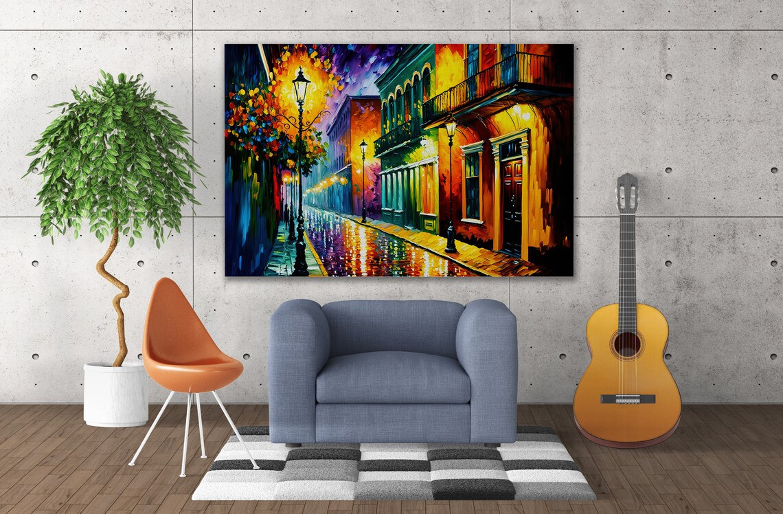 New Orleans French Quarter Impressionist Street Scene Print - Image 3