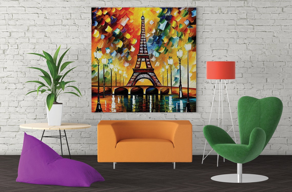 Eiffel Tower Paris Autumn Foliage Romantic Impressionist Day Poster - Image 3