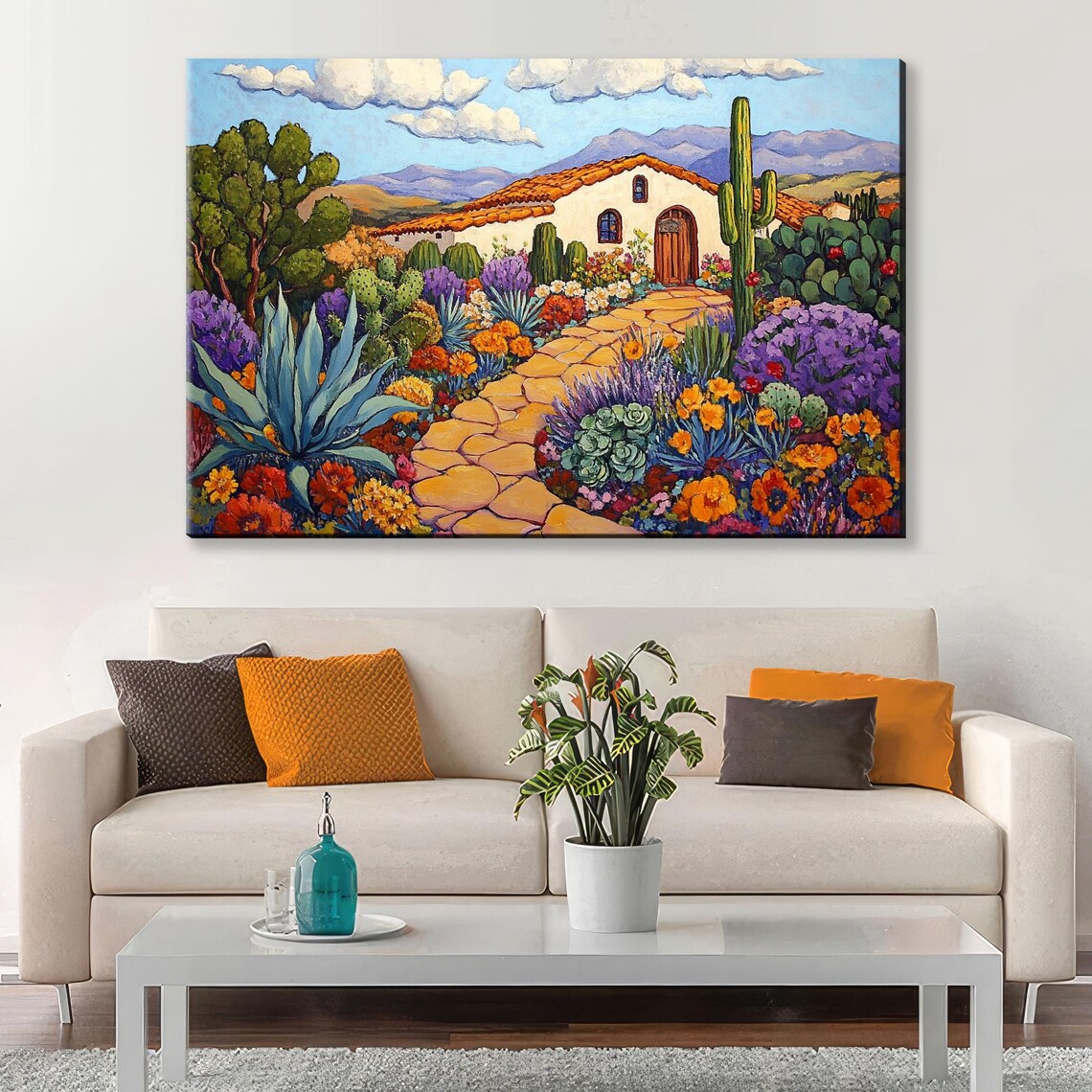 Mexican Desert Adobe Print Rustic Eclectic Decor Framed Or Unframed Gallery Wrapped Gicle Ready To Hang Extra Large Wall Art - Image 5
