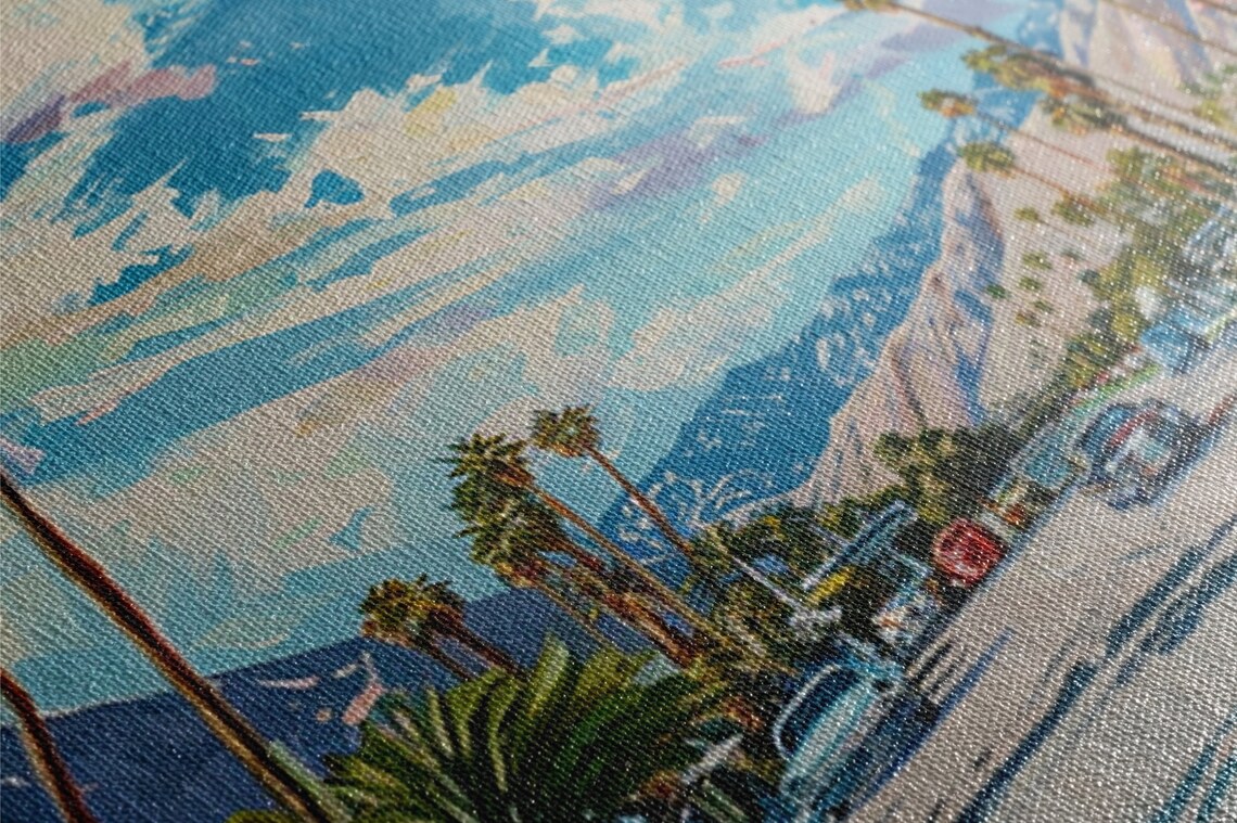 Palm Springs Retro Cityscape Travel Poster, Mid-Century - Image 3