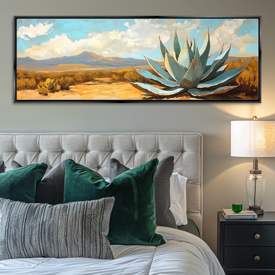 Panoramic Agave In The Desert Southwest Style Framed Unframed Long Horizontal Gallery Wrapped Ready To Hang Extra Large Wall Art - Image 5