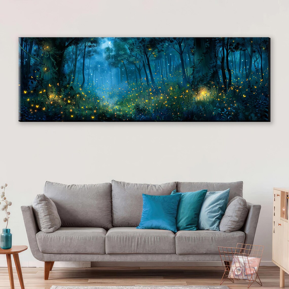 Firefly Forest Panoramic Nature Landscape Art Print - Image 4