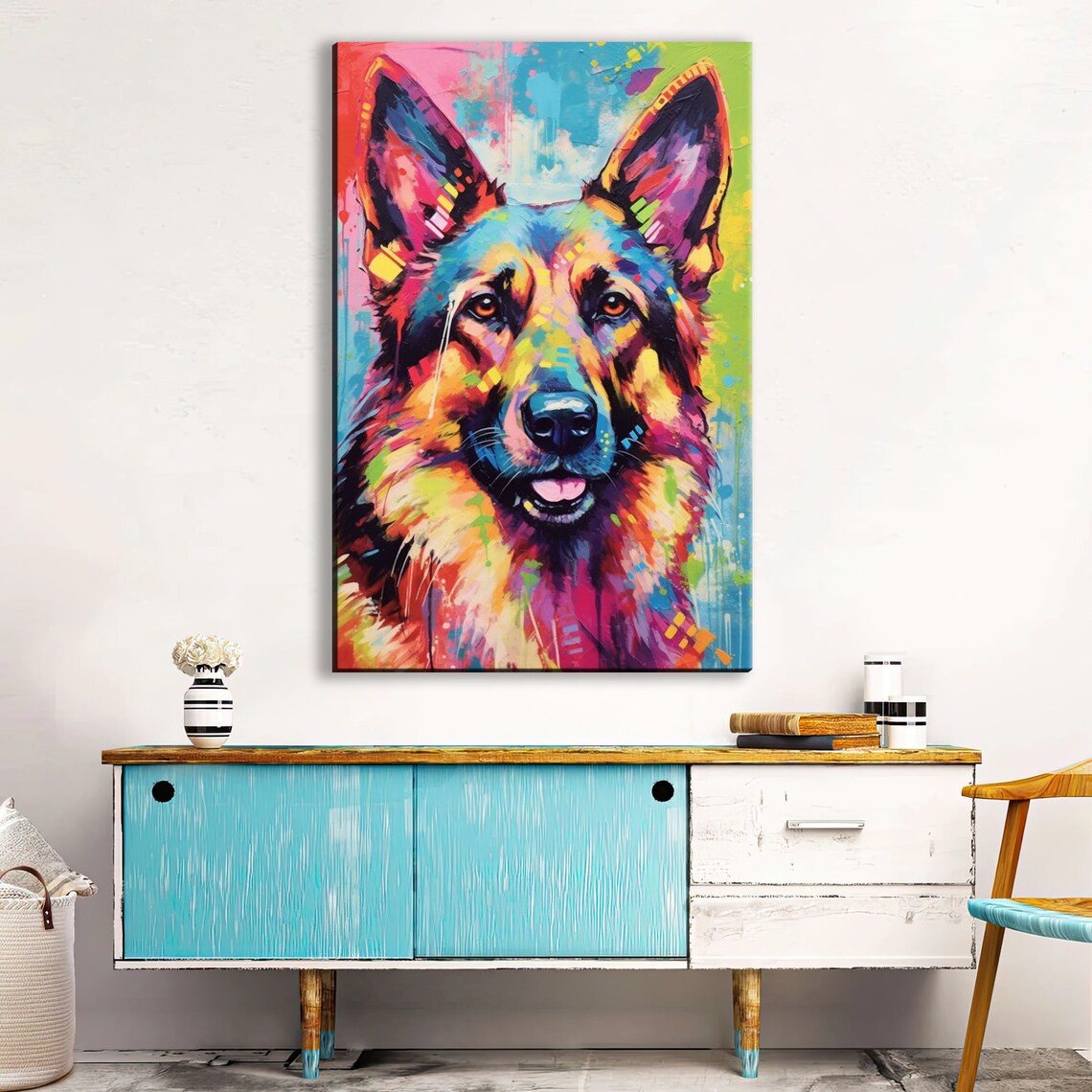 German Shepherd Pop Art Dog Wall Art Print - Image 4
