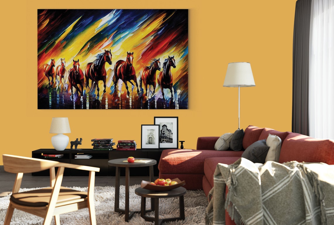 Wild Horses Running at Sunset Golden Light Dramatic Equine Poster - Image 2