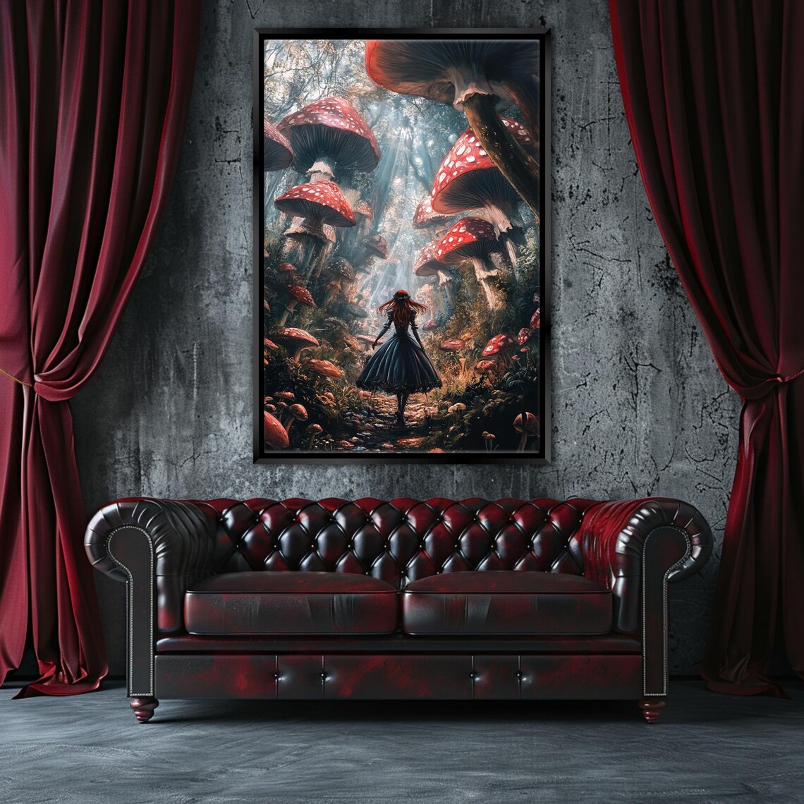Dark Wonderland Gothic Alice in Wonderland Art Print - Image 4