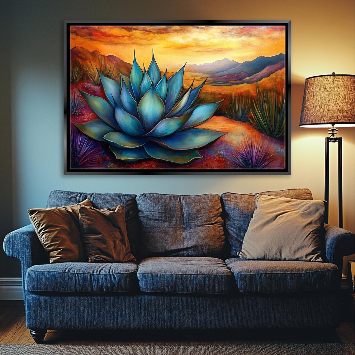 Agave Cactus Landscape Art Print, Succulent Study - Image 4