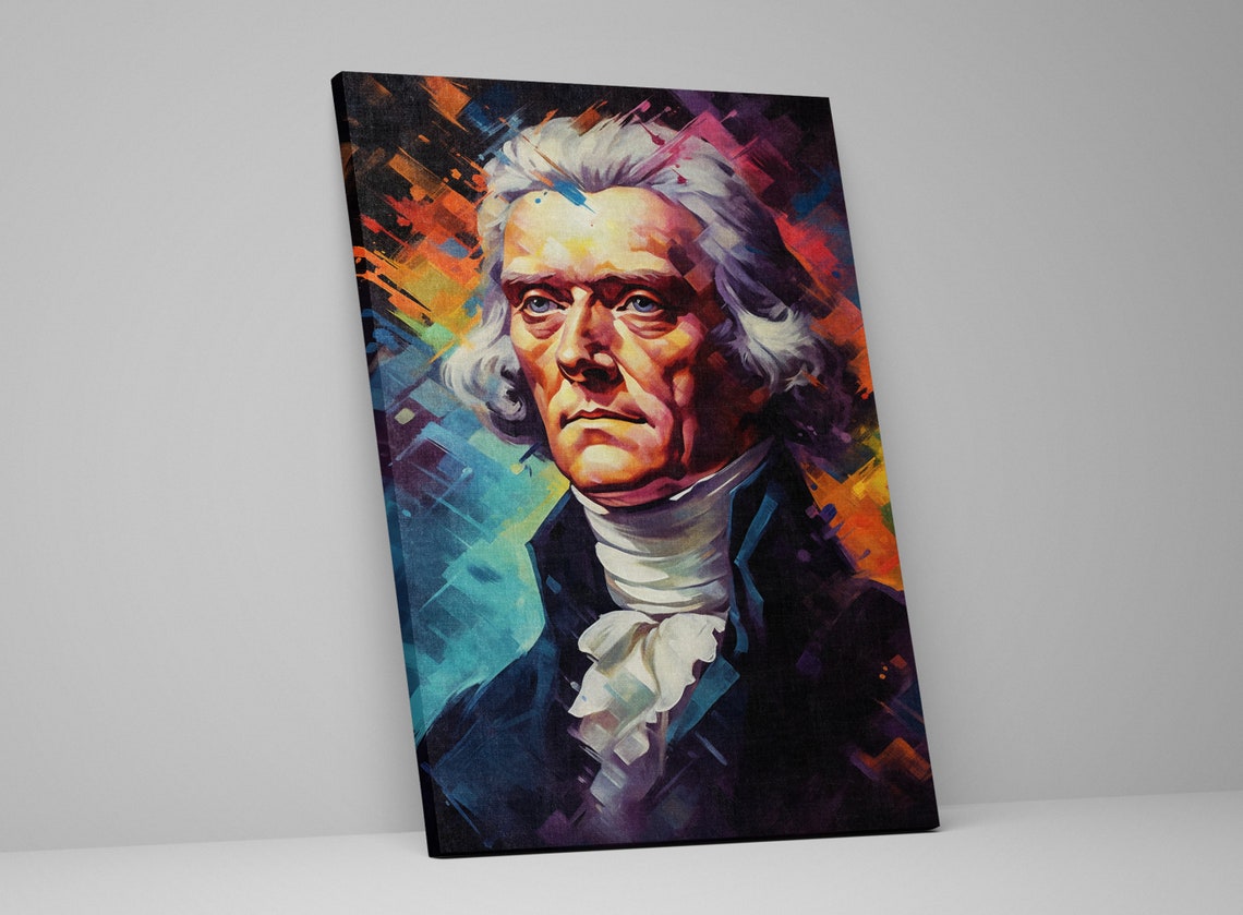 Thomas Jefferson Founding Father Portrait Colorful History Art Poster - Image 5