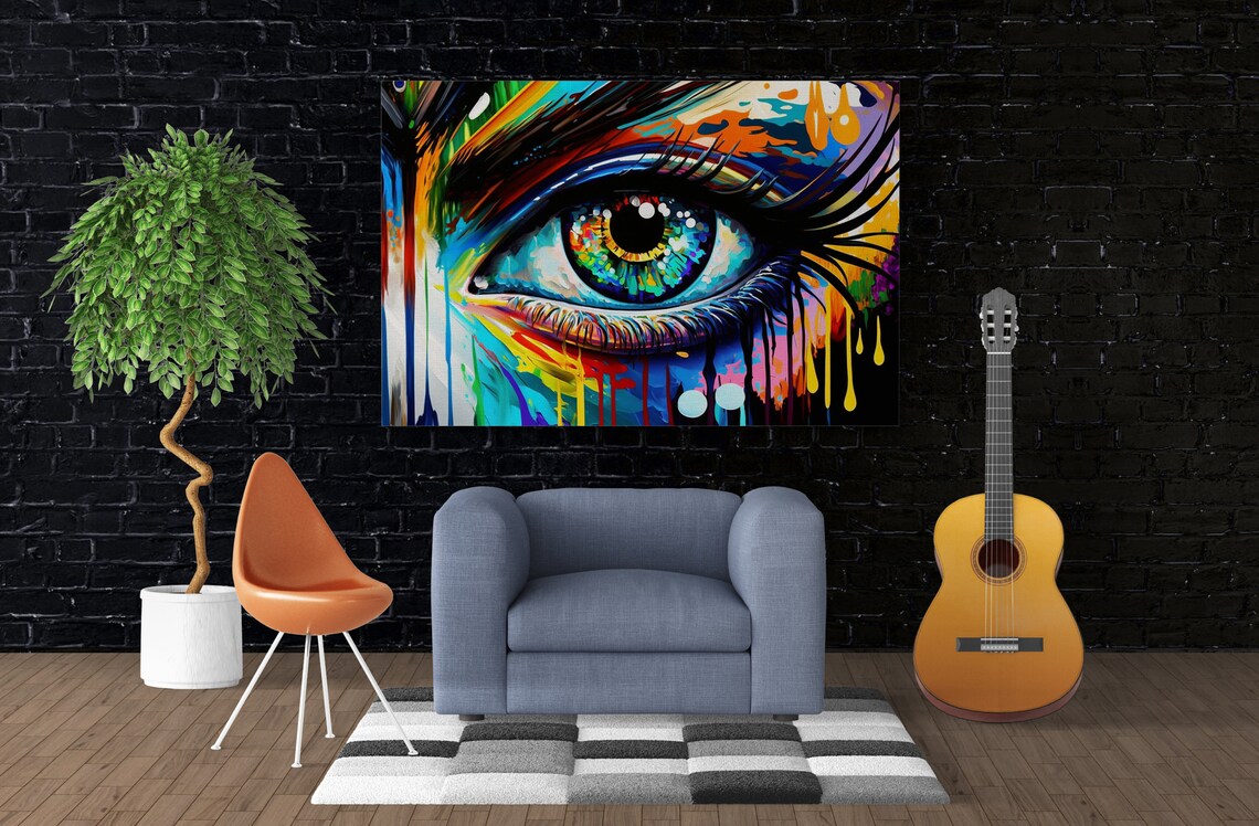 Painted Eye Pop Art Wall Art Print, Drip Trip - Image 3