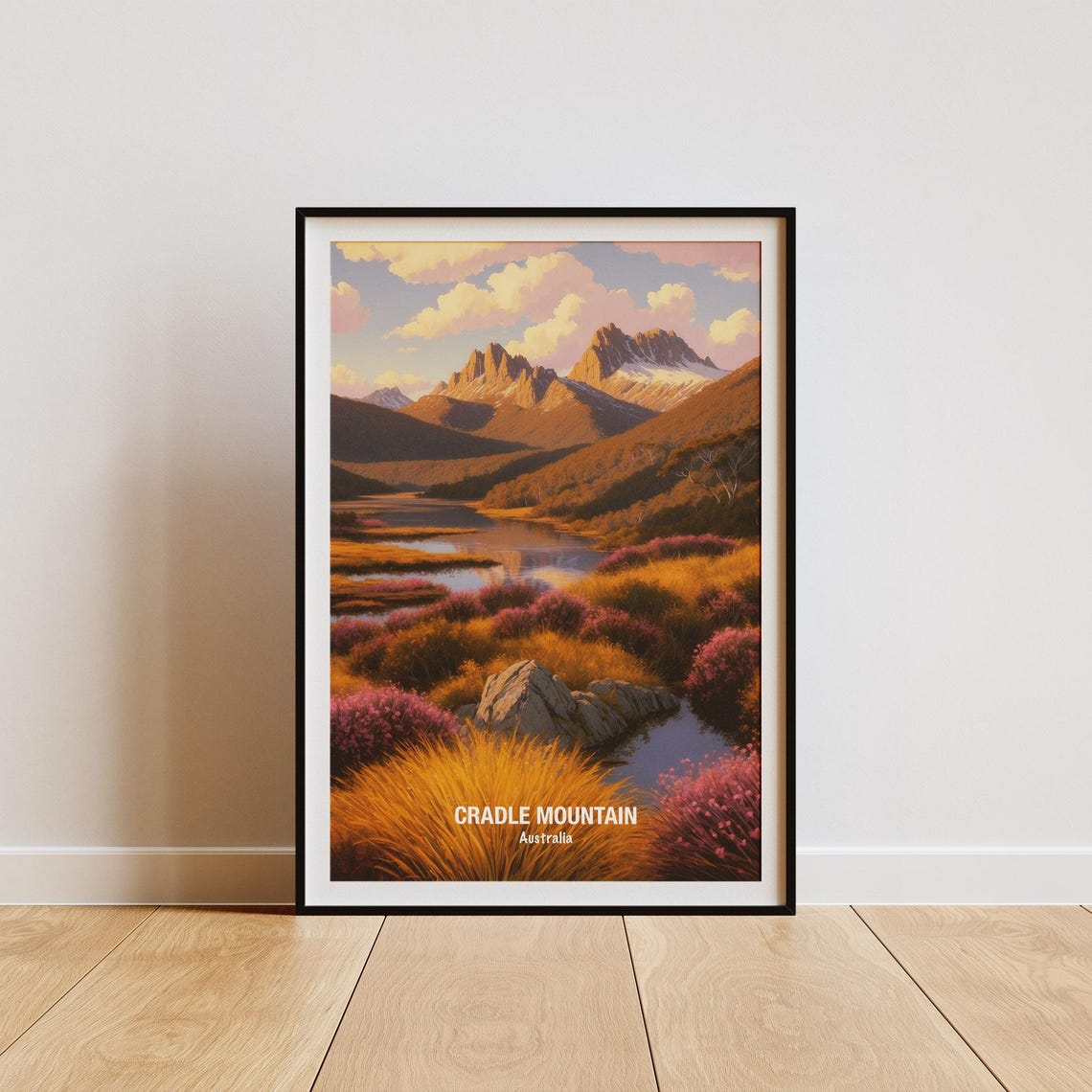 Cradle Mountain Tasmania Sunset Alpine Lake Australia Scenic Poster