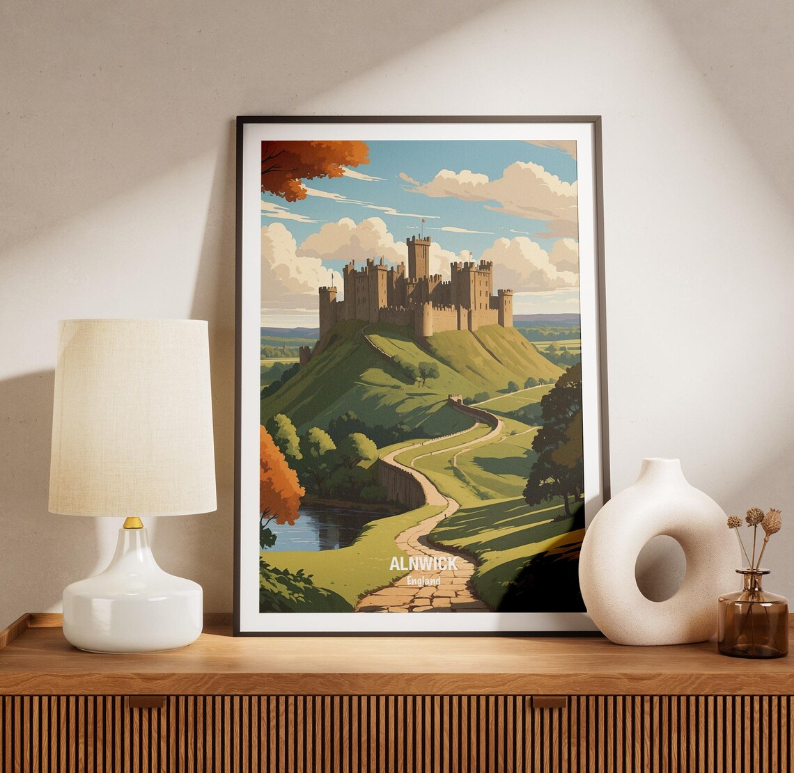 Alnwick Castle England Historic Hilltop Castle Countryside Poster - Image 3