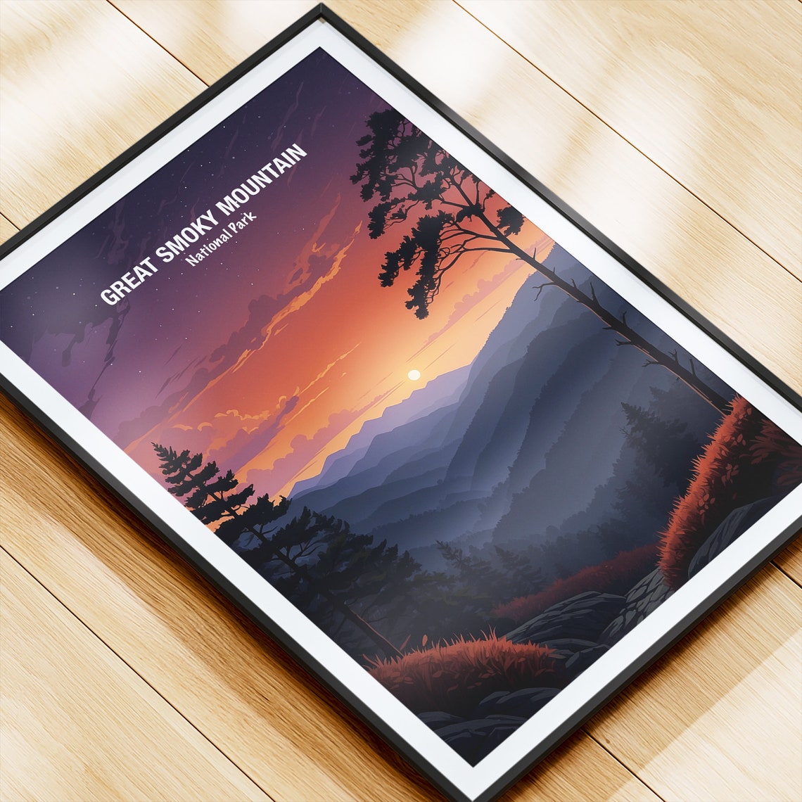 Great Smoky Mountain National Park Starry Night Peaks Poster - Image 4