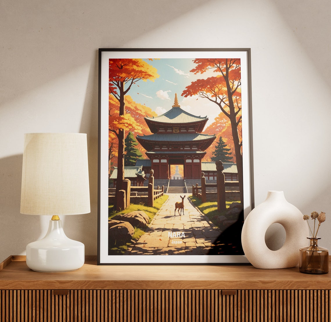 Nara Japan Travel Poster Nara Japan Print Nara Travel Art Deer Park Wall Art Home Decor Travel Gift Japanese Culture - Image 3