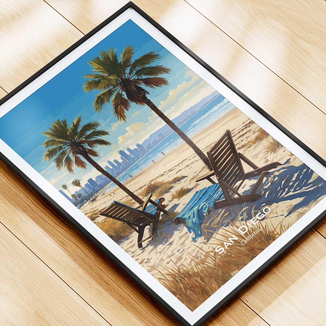 San Diego California Travel Poster San Diego California Travel Print San Diego California Poster Wedding Gift Birthday Present - Image 4