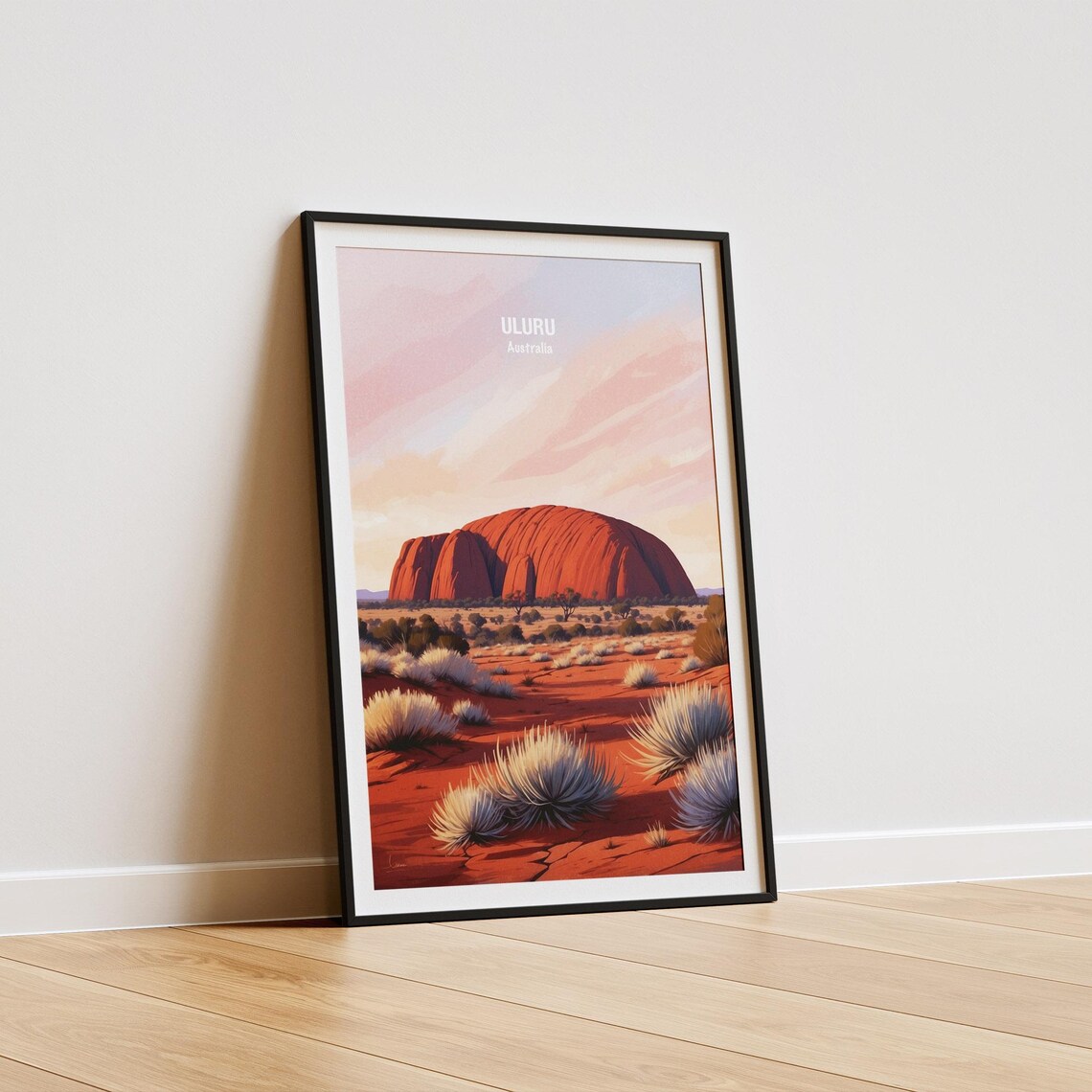 Australia Uluru Red Rock Desert Monolith Pink Sky Travel Poster - Image 5