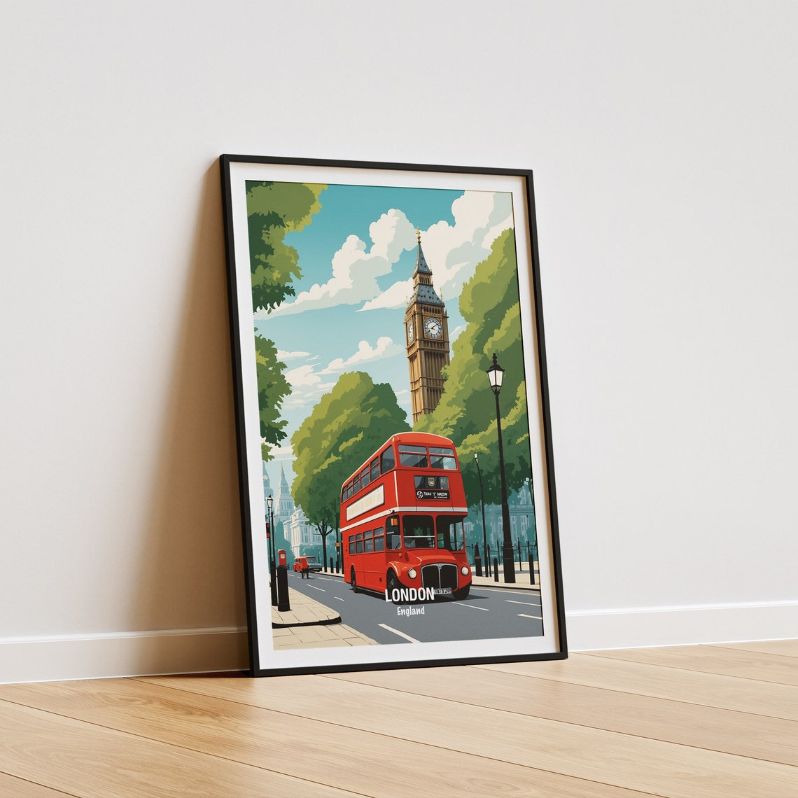 London Red Double Decker Bus and Big Ben Daytime Avenue Poster - Image 5
