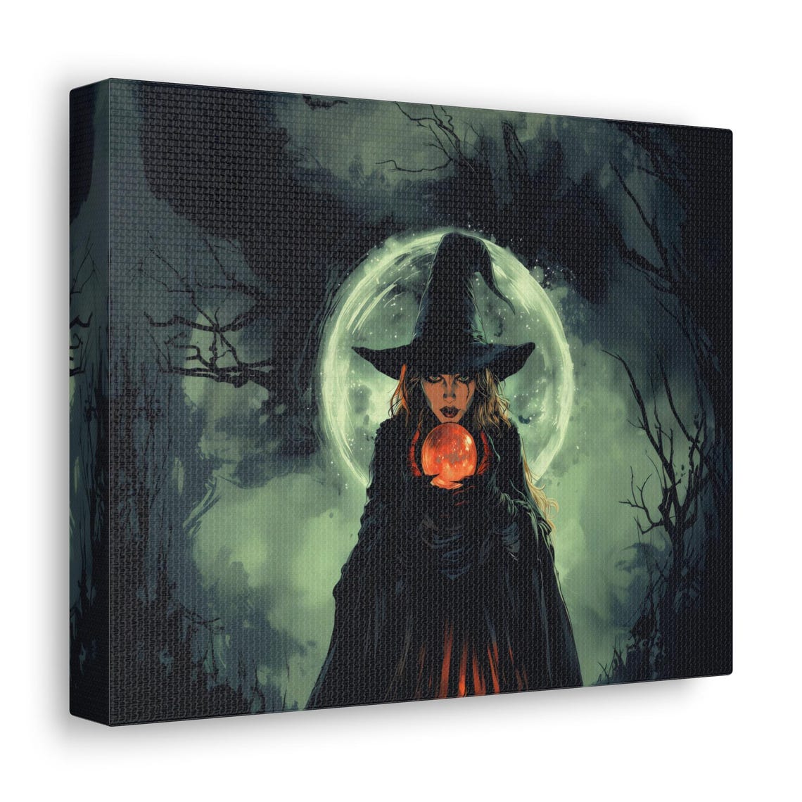 Mystical Witch Crystal Ball Glowing Harvest Moon Gothic Poster - Image 2
