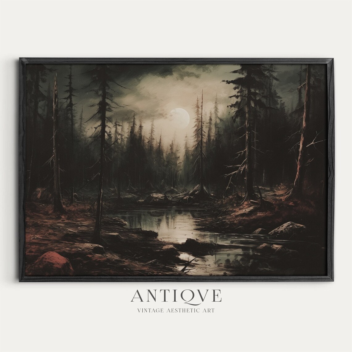 Halloween Spooky Forest Art Print, Moonlit Night - Image 3