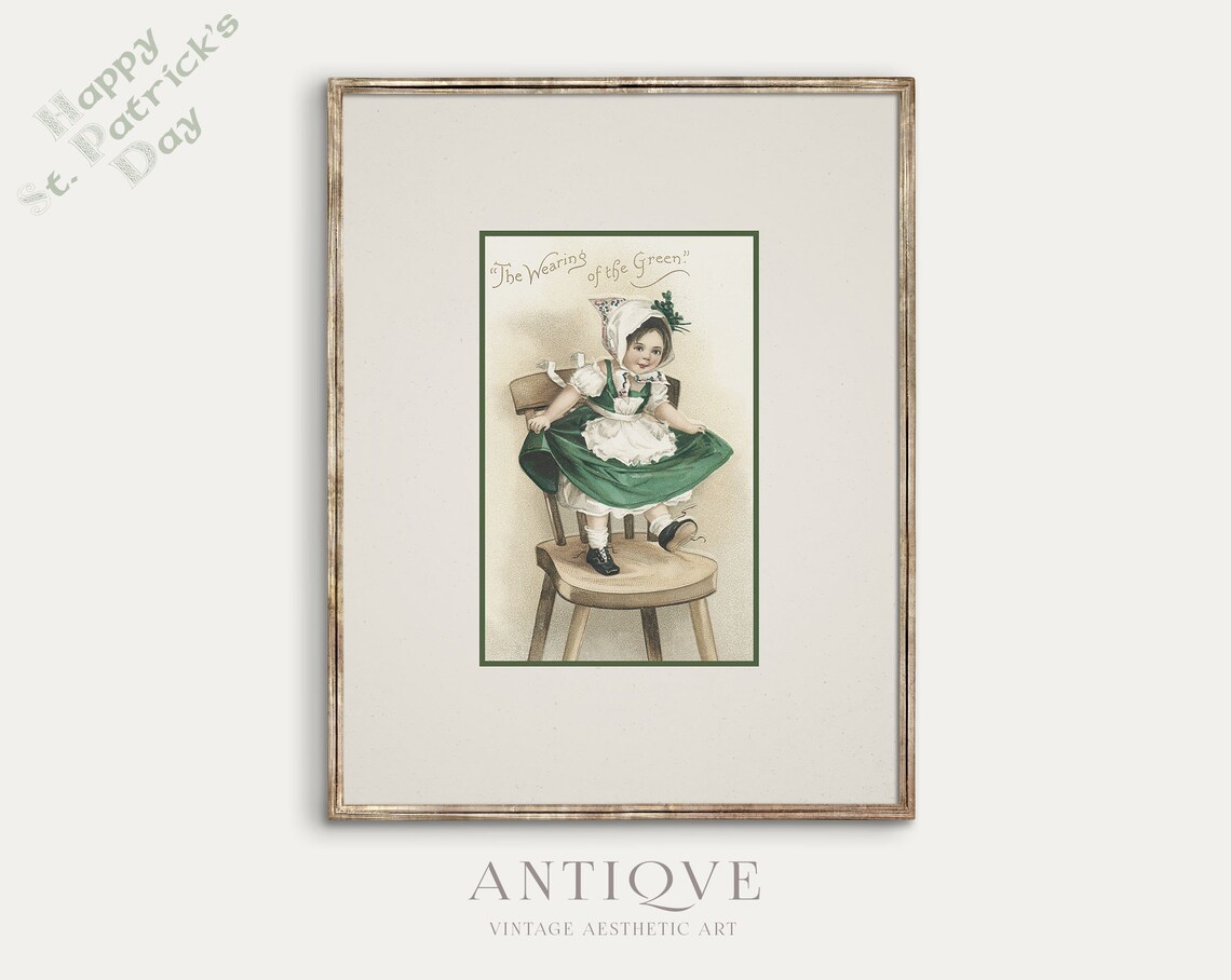 Vintage St Patricks Day, Cute Little Irish Girl