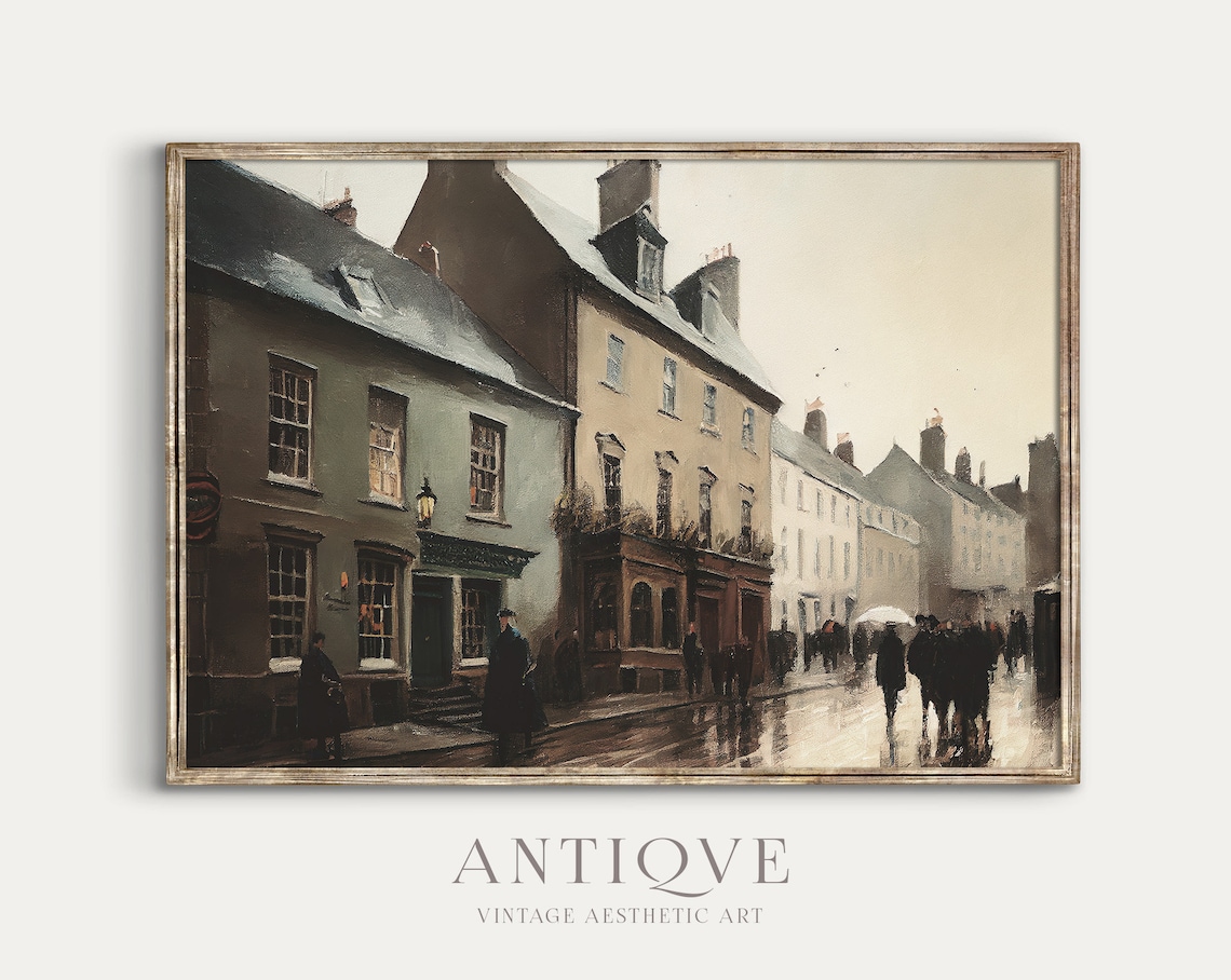 Irish Vintage Rainy Street Impressionist Travel Poster - Image 3