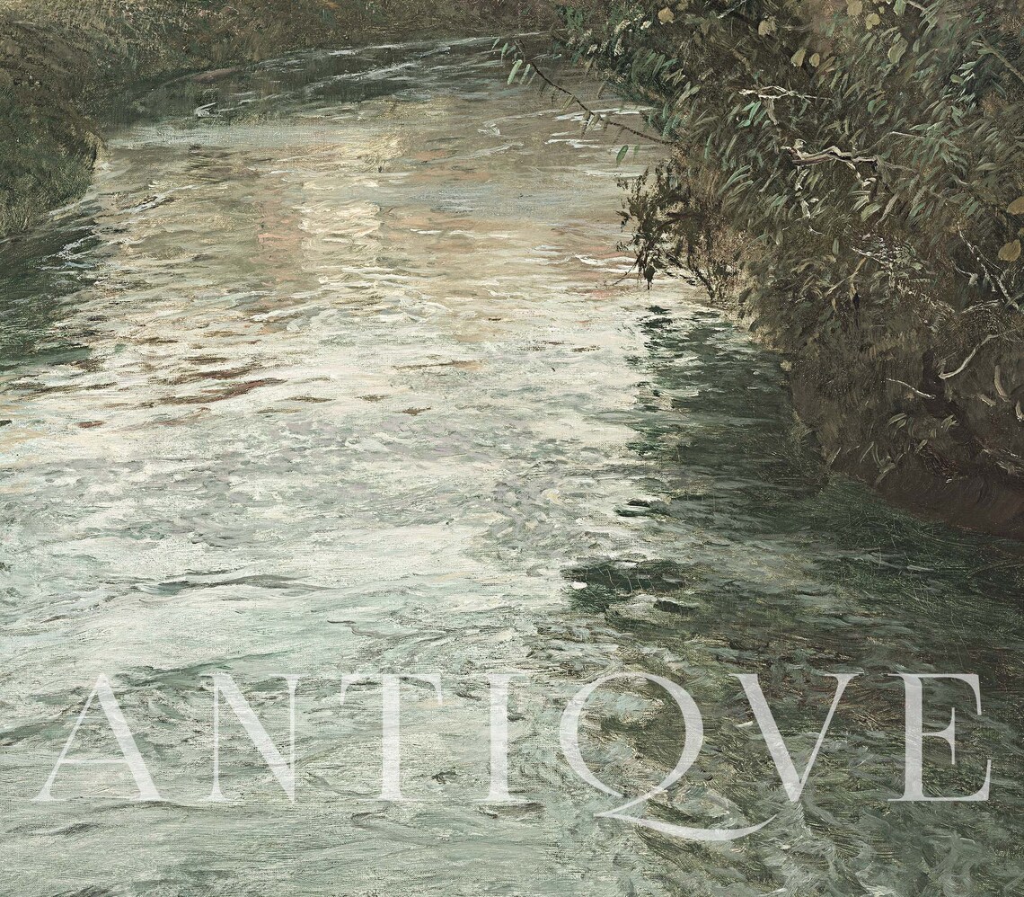 Vintage Landscape Painting Calm River Art Print - Image 4