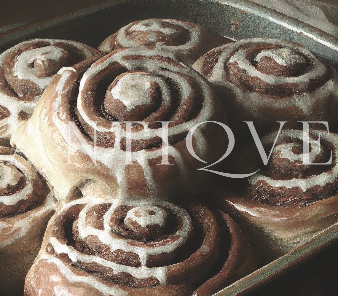 Cinnamon Rolls Painting, Vintage Kitchen Art Print - Image 3