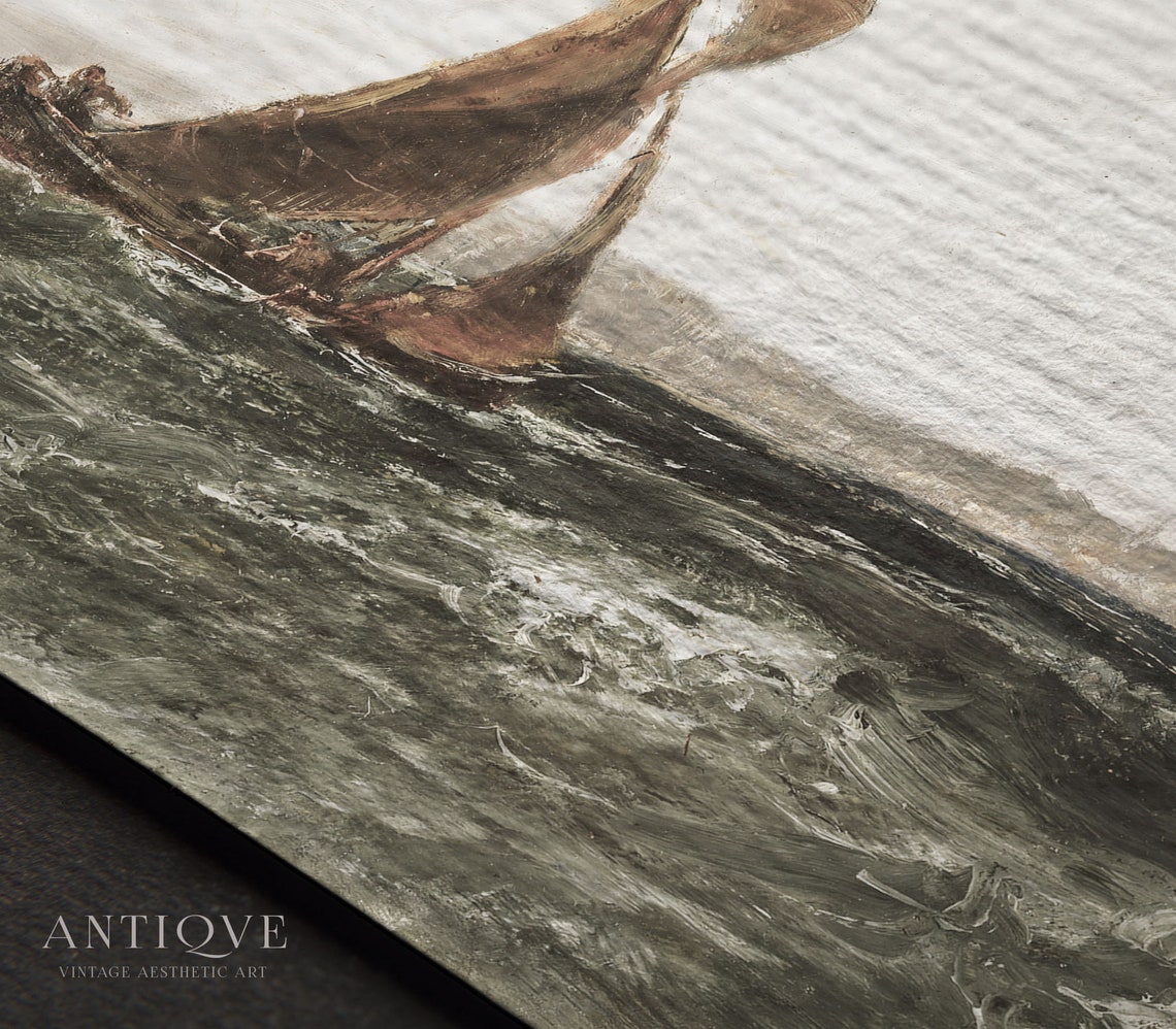 Dublin Bay 1800s Sailing Ship Rough Sea Vintage Oil Style Poster - Image 3