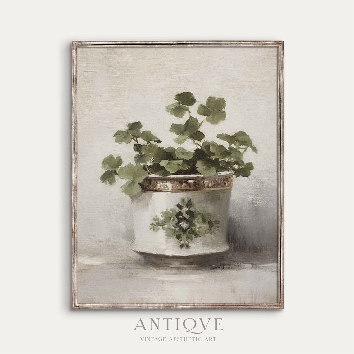 Clover Plant Neutral St Patricks Art Print