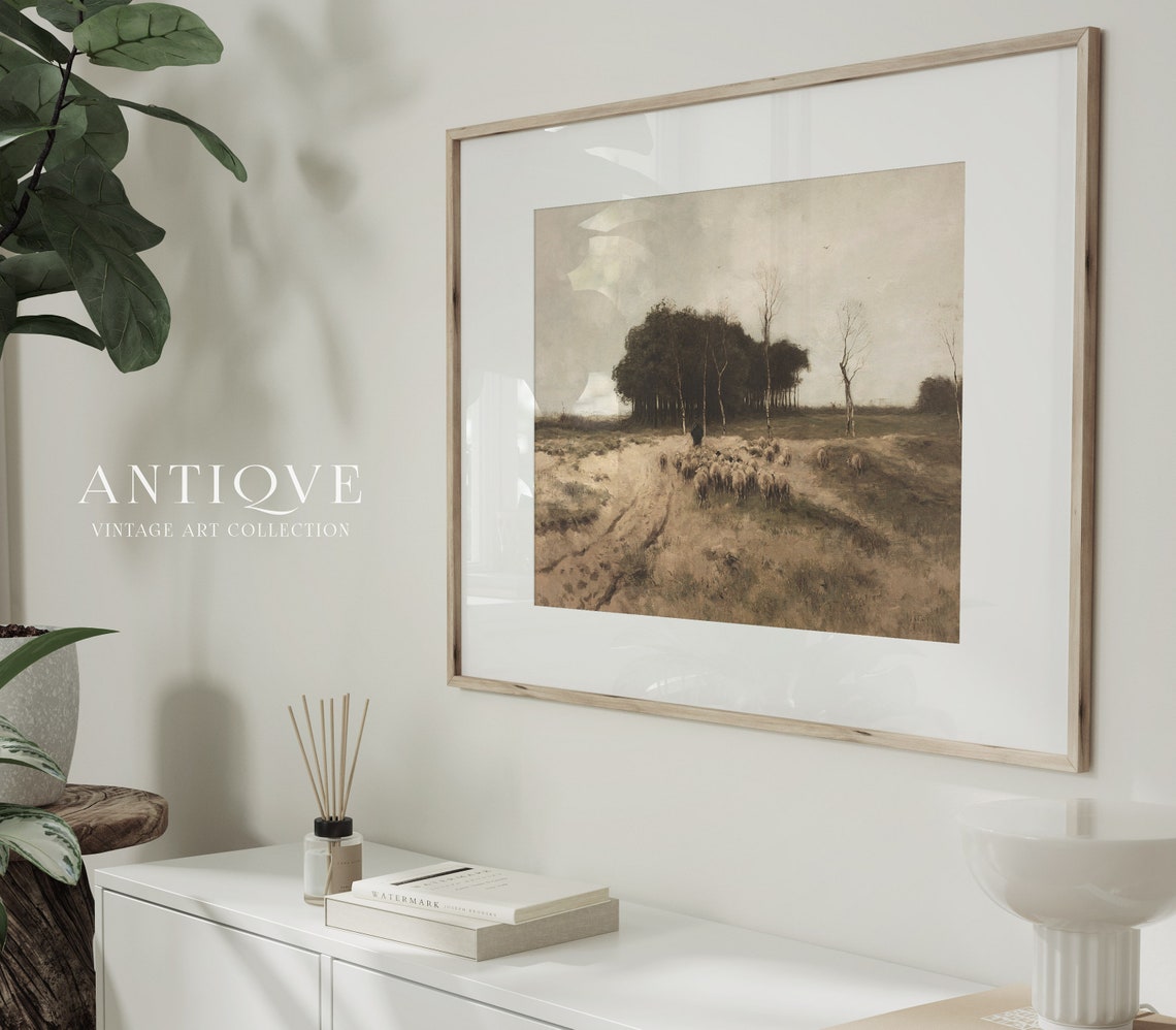 Landscape With Sheep, Farmhouse Cattle Painting - Image 3