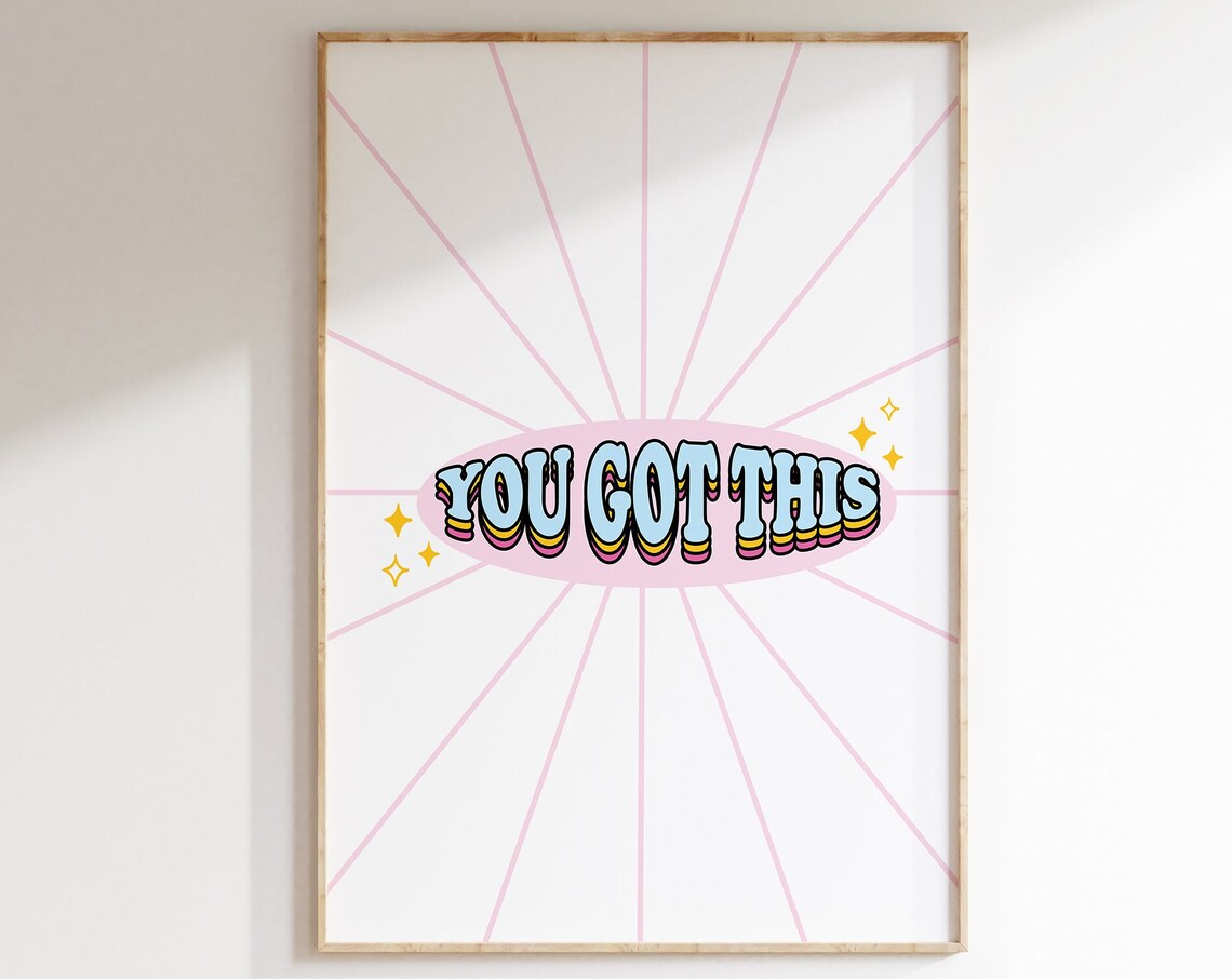 You Got This Retro Bubble Letter Motivational Quote Art Poster