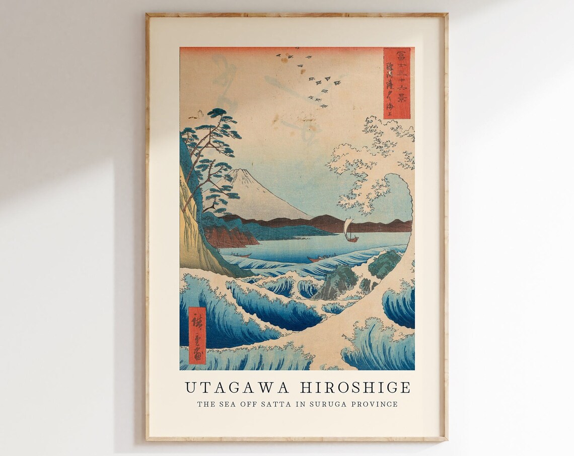 Utagawa Hiroshige Sea Off Satta Suruga Mount Fuji Art Poster
