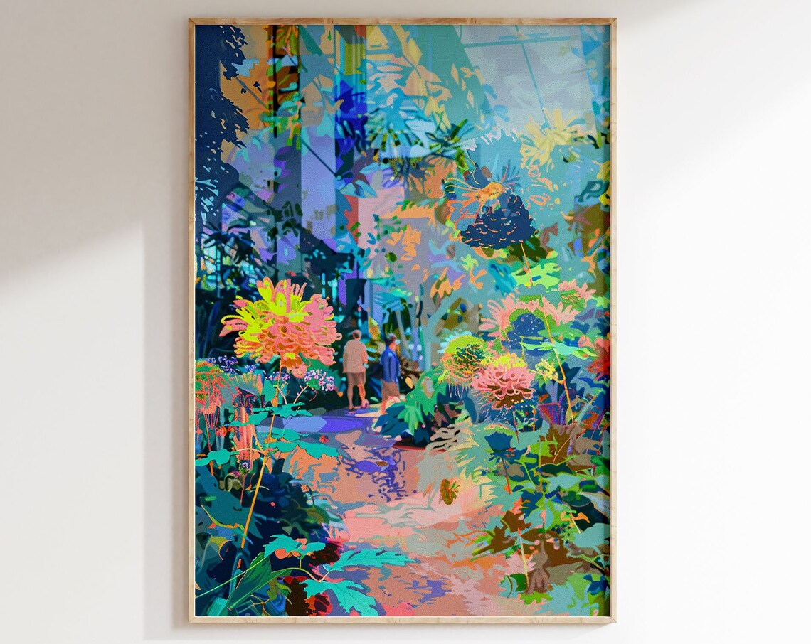 Pastel Floral Jungle Painting Abstract Colorful Botanical Art Poster - Image 5