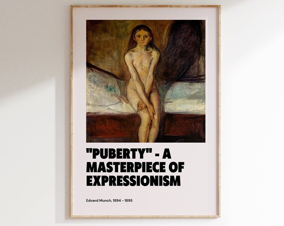 Edvard Munch Puberty Poster Edvard Munch Print Exhibition Poster Vintage Mid Century Wall Art Decor Modern Scandinavian Abstract