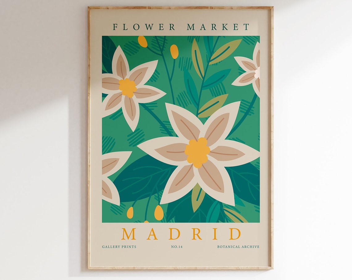Flower Market Madrid No 14 Botanical Archive Gallery Art Poster