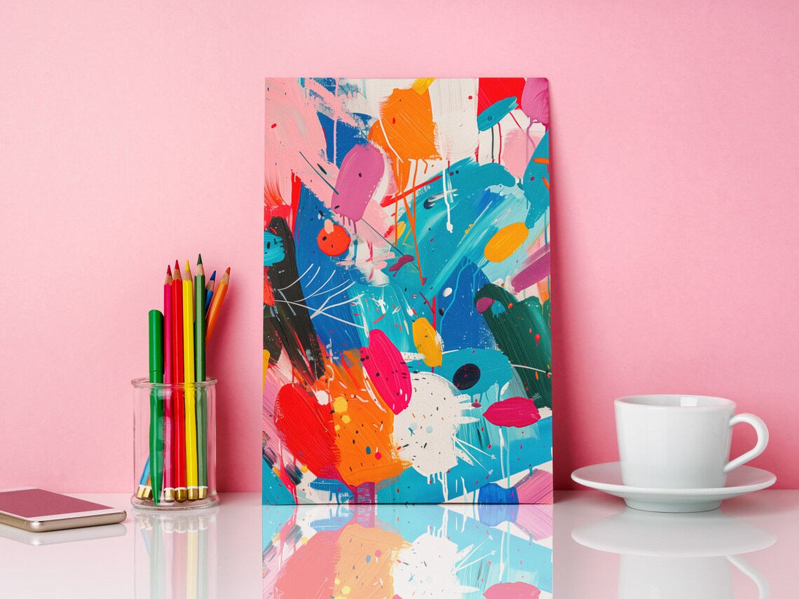 Abstract Expressionism, Modern Art Splash Pattern - Image 2