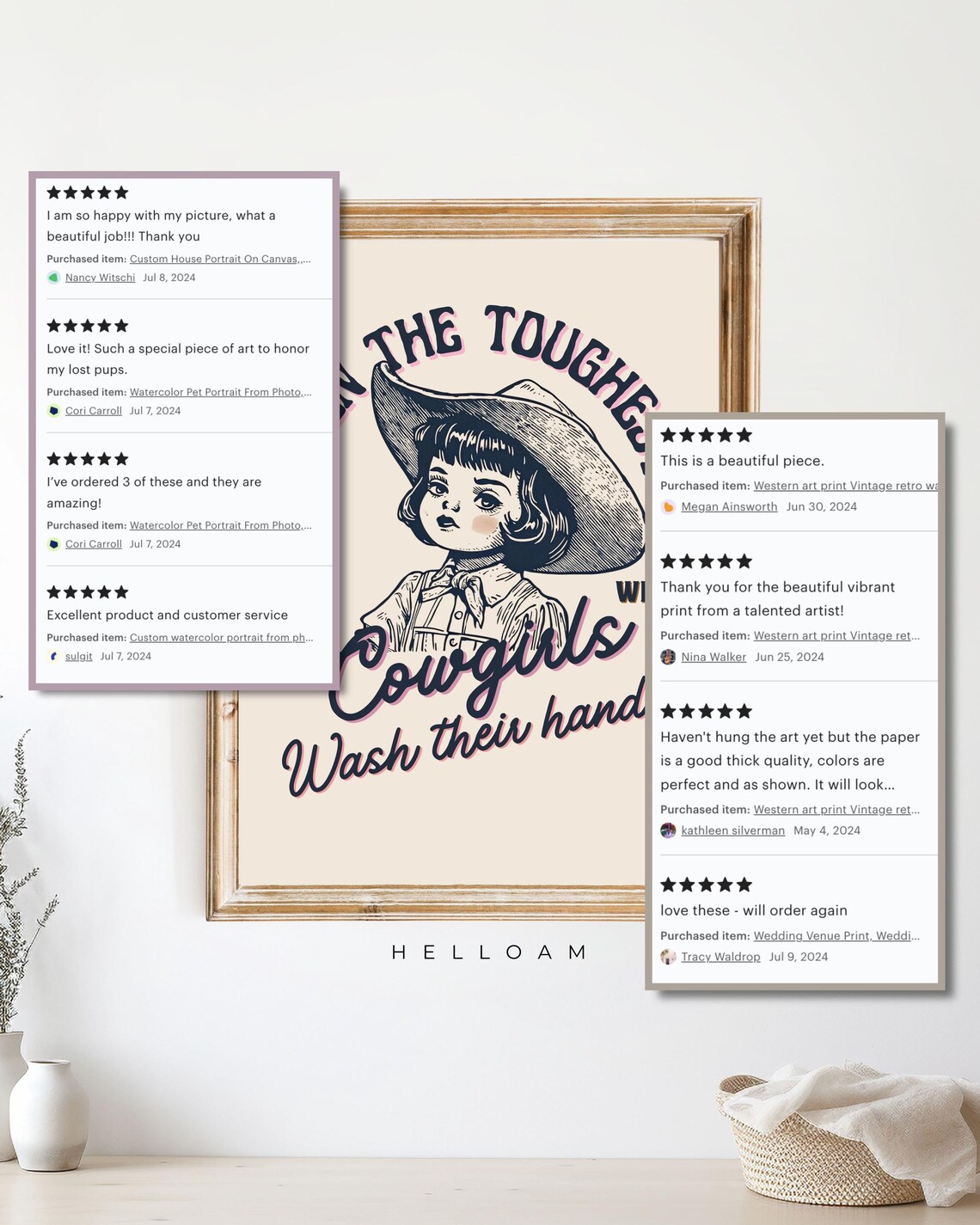 Even The Toughest Cowgirls Wash Their Hands Wild West Bathroom Print - Image 4