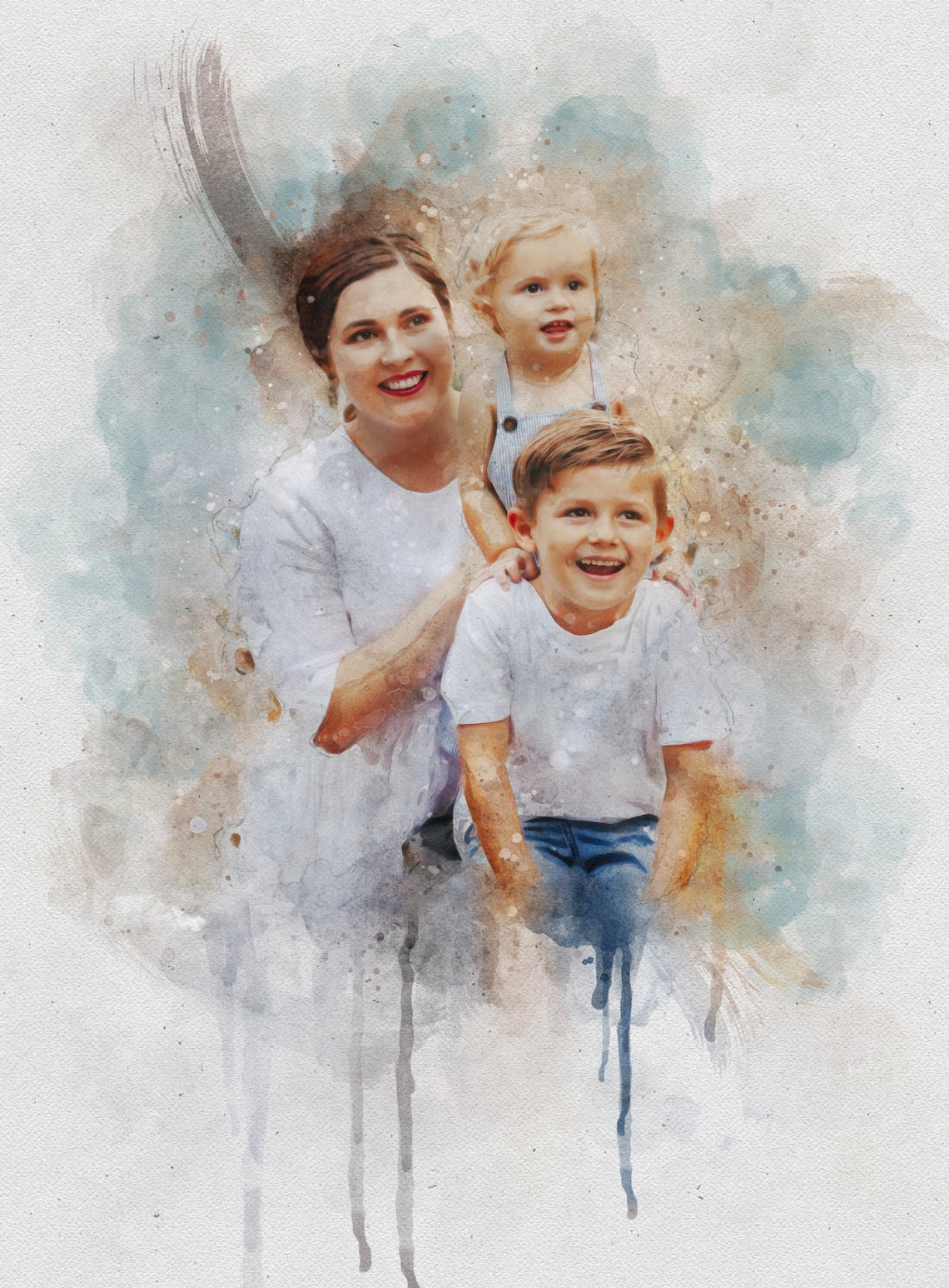 Portrait From Photo, First Christmas Gift Art Print - Image 3