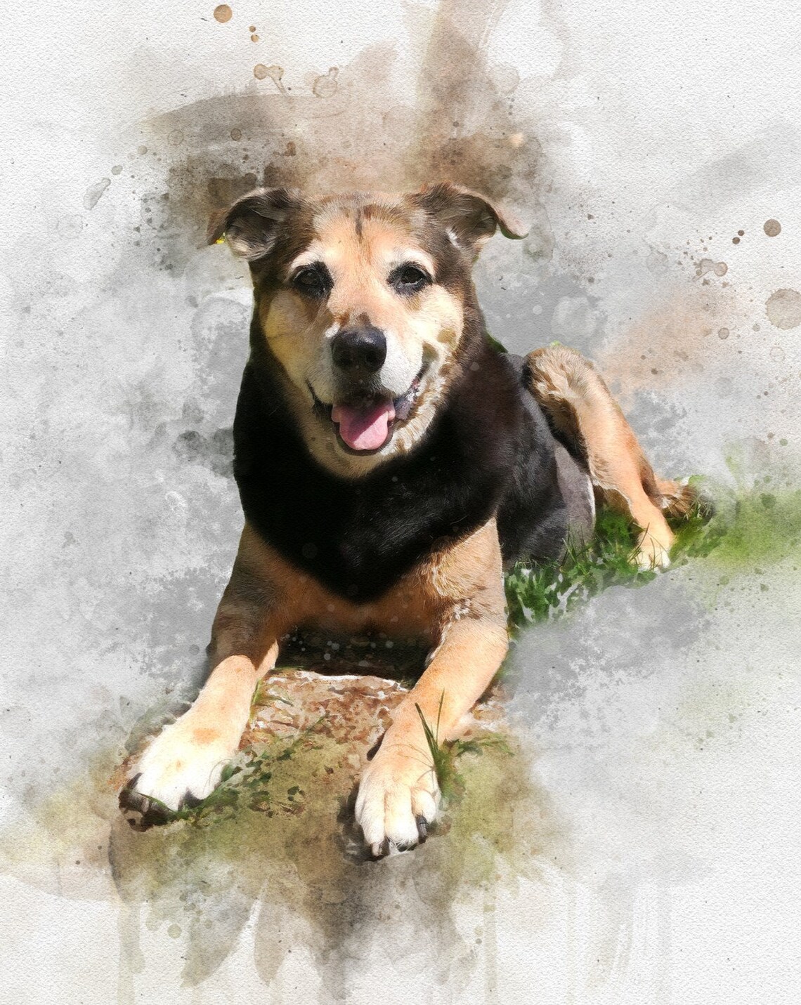 Custom Dog Watercolor Portrait, Pet Art Print - Image 4