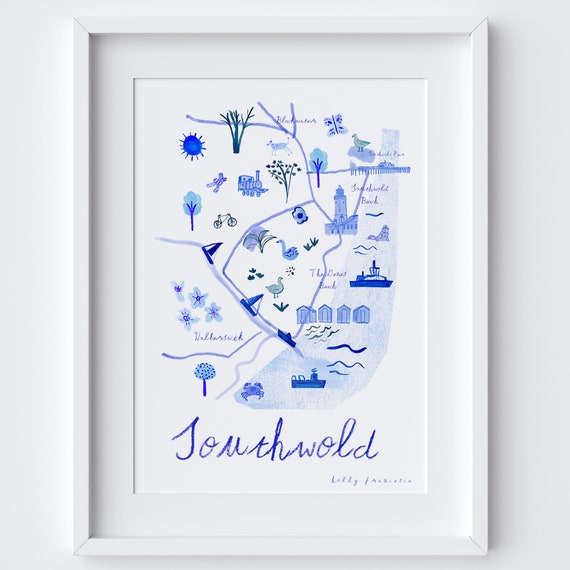 Southwold Walberswick Map Poster, Suffolk Coast