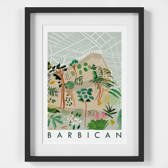 Barbican London Landmark Travel Poster, Heritage Design