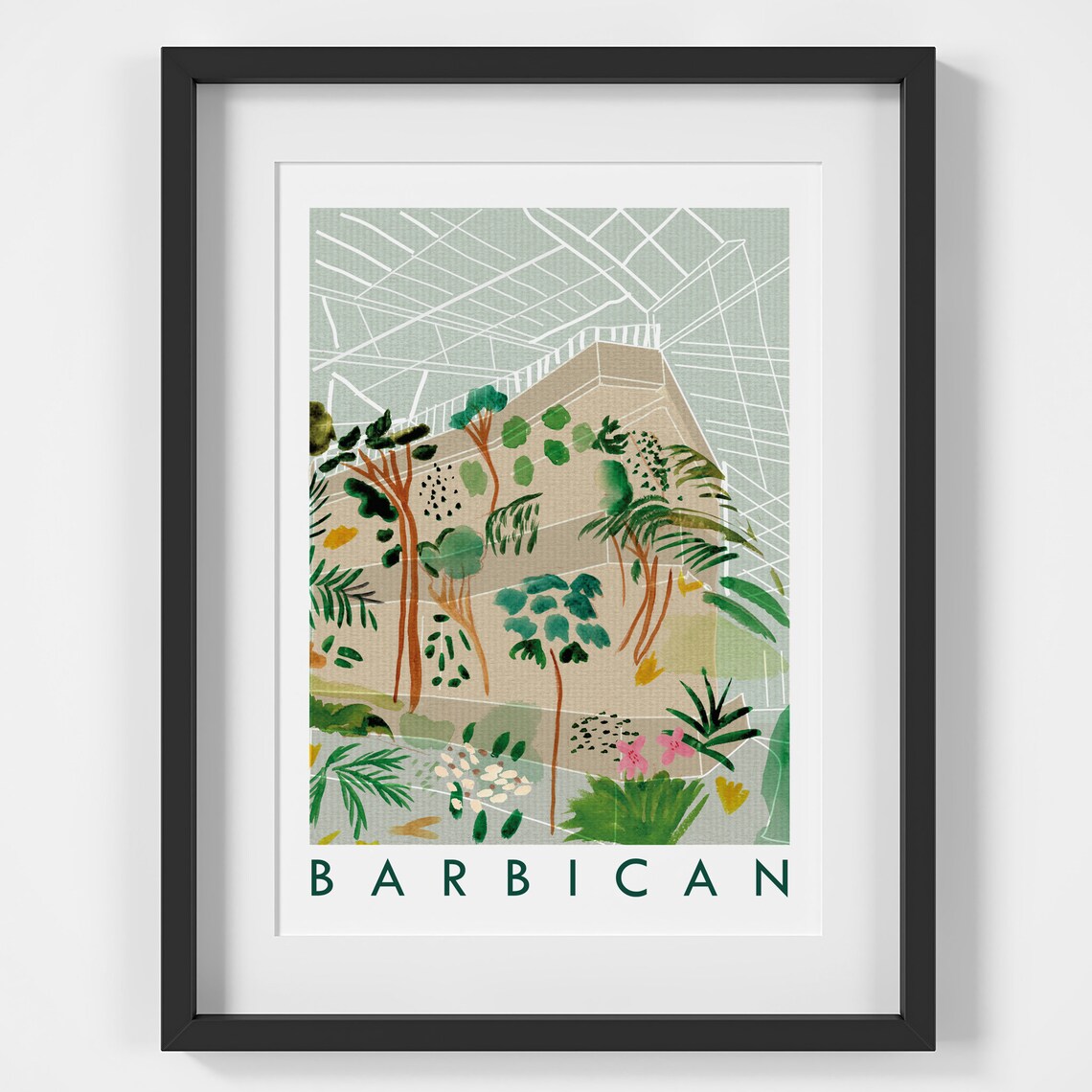 Barbican London Landmark Travel Poster, Heritage Design